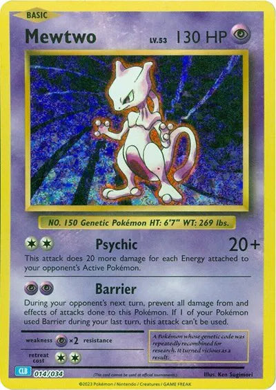 Mewtwo - 014/034 - CLB - Trading Card Game Classic