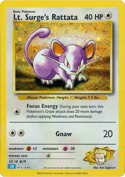 Lt. Surge's Rattata - 015/034 - CLB - Trading Card Game Classic
