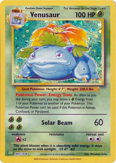 Venusaur - 003/034 - CLV - Trading Card Game Classic