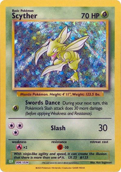 Scyther - 006/034 - CLV - Trading Card Game Classic