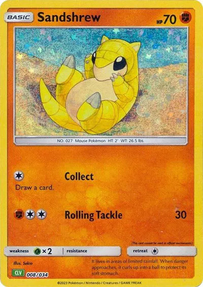 Sandshrew - 008/034 - CLV - Trading Card Game Classic