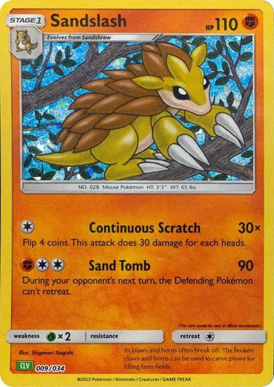 Sandslash - 009/034 - CLV - Trading Card Game Classic
