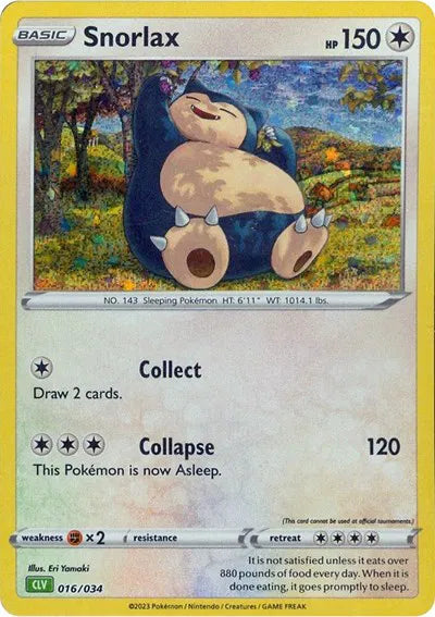 Snorlax - 016/034 - CLV - Trading Card Game Classic
