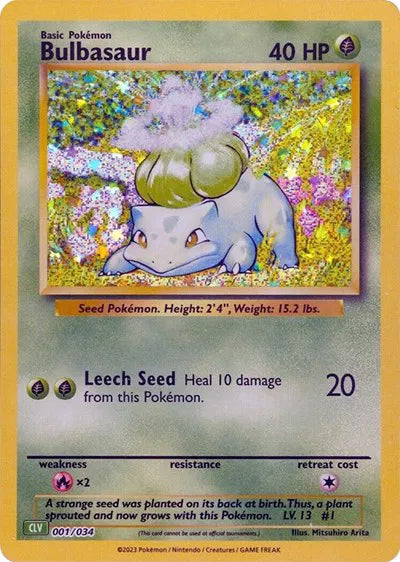 Bulbasaur - 001/034 - CLV - Trading Card Game Classic