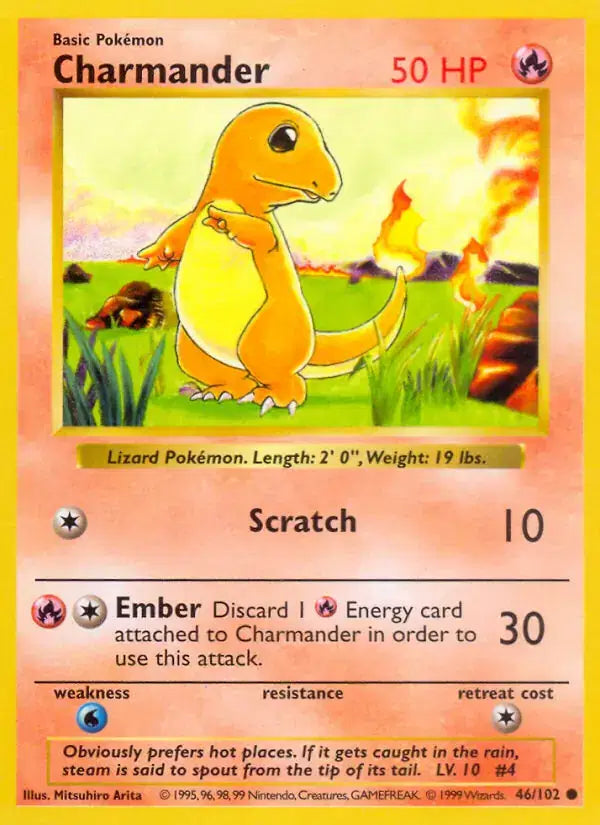 Charmander - 46/102 - Shadowless - Base Set