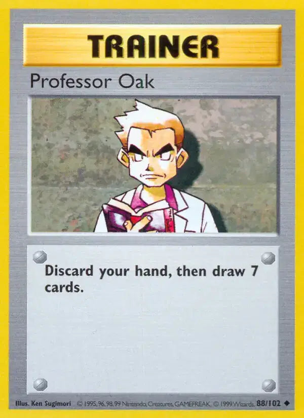 Professor Oak - 88/102 - Shadowless - Base Set