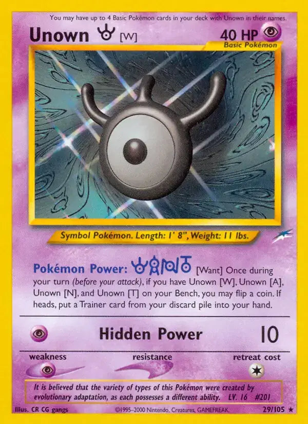 Unown W - 29/105 - Neo Destiny