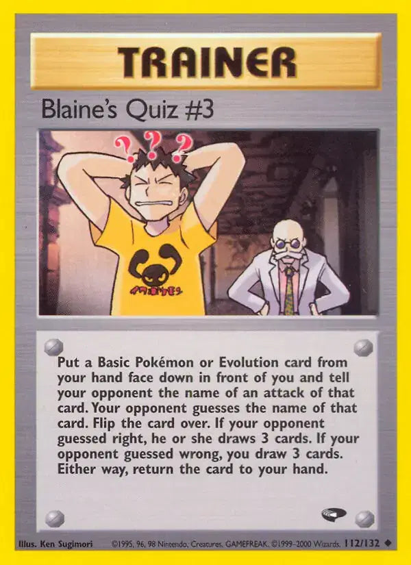 Blaine's Quiz #3 - 112/132 - Gym Challenge