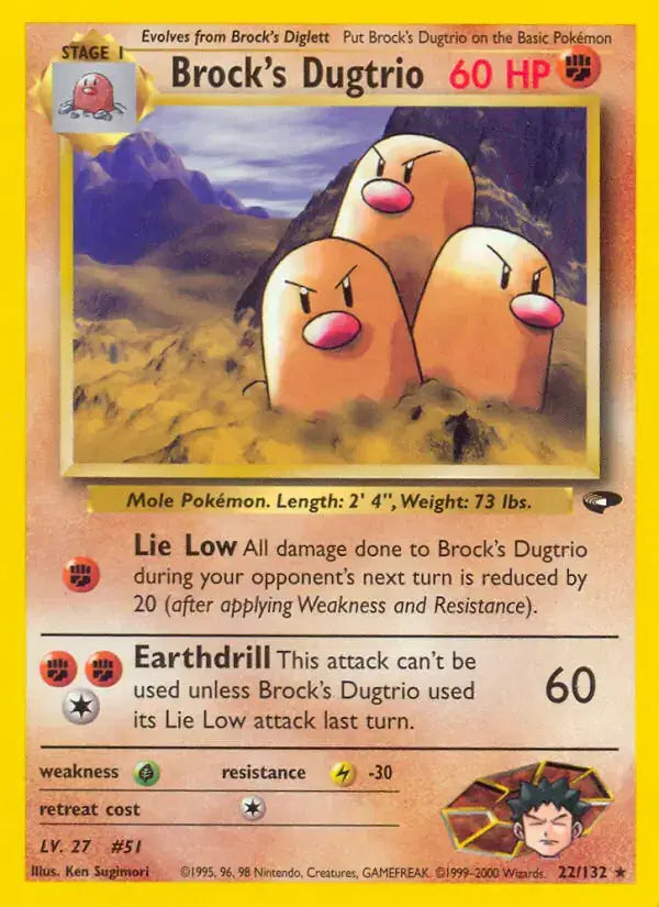 Brock's Dugtrio - 22/132 - Gym Challenge