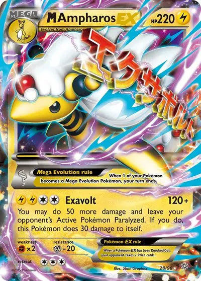 M Ampharos EX - 28/98 Ancient Origins