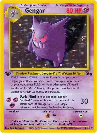 Gengar - 5/62 - 1st Edition - Fossil