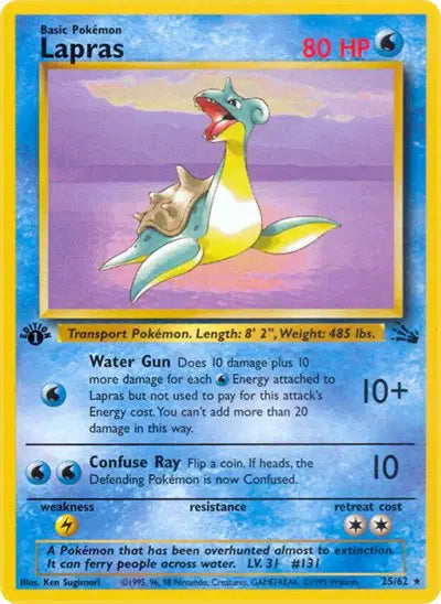 Lapras - 25/62 - 1st Edition - Fossil