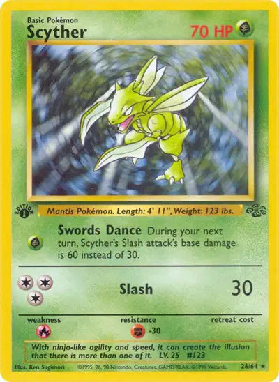 Scyther -26/64 - 1st Edition - Jungle