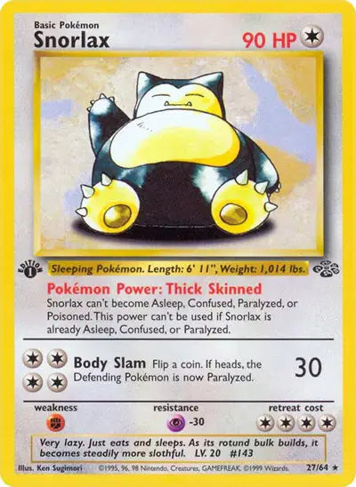 Snorlax - 27/64 - 1st Edition - Jungle