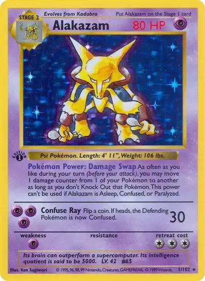 Alakazam - 1/102 - 1st Edittion - Base Set