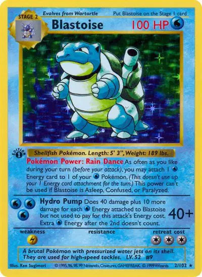 Blastoise - 2/102 - 1st Edittion - Base Set