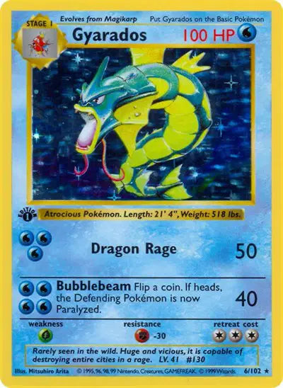 Gyarados - 6/102 - 1st Edittion - Base Set