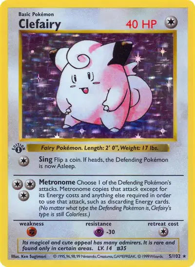 Clefairy - 5/102 - 1st Edittion - Base Set