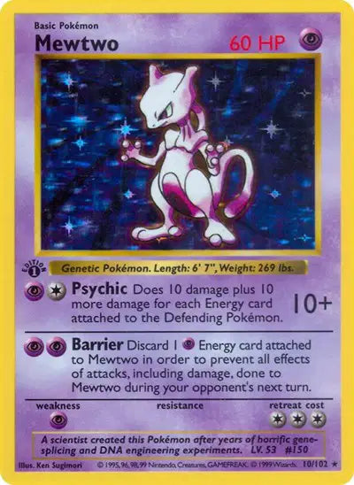 Mewtwo - 10/102 - 1st Edittion - Base Set
