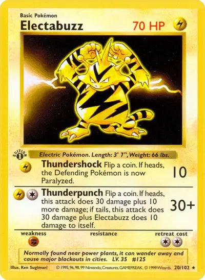 Electabuzz - 20/102 - 1st Edittion - Base Set