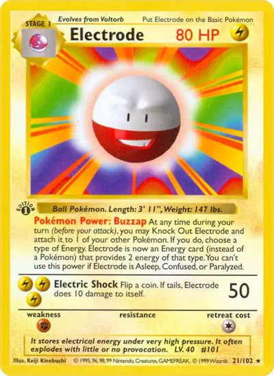 Electrode - 21/102 - 1st Edittion - Base Set