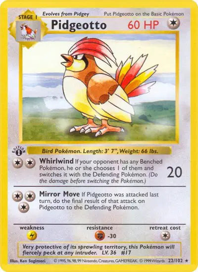 Pidgeotto - 22/102 - 1st Edittion - Base Set