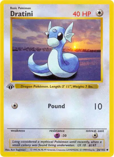Dratini - 26/102 - 1st Edittion - Base Set