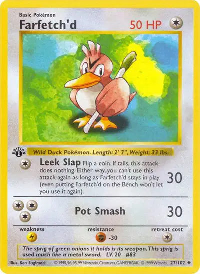 Farfetch'd - 27/102 - 1st Edittion - Base Set