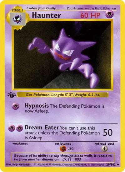 Haunter - 29/102 - 1st Edittion - Base Set