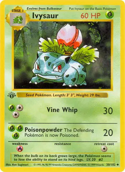 Ivysaur - 30/102 - 1st Edittion - Base Set