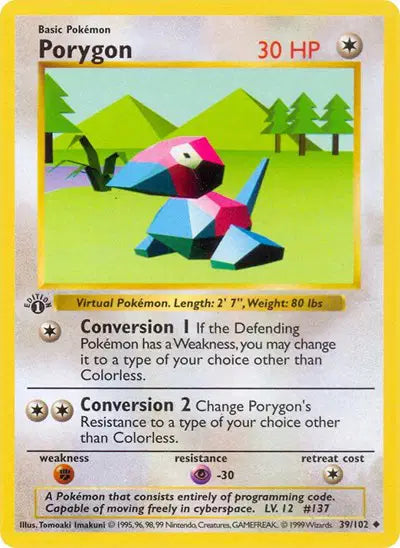 Porygon - 39/102 - 1st Edittion - Base Set