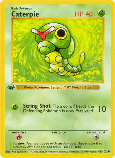 Caterpie - 45/102 - 1st Edittion - Base Set