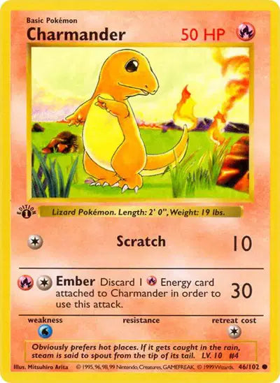Charmander - 46/102 - 1st Edittion - Base Set