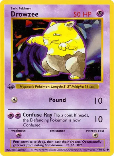 Drowzee - 49/102 - 1st Edittion - Base Set