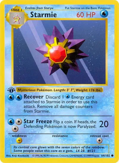 Starmie - 64/102 - 1st Edittion - Base Set