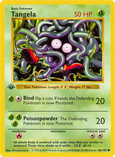 Tangela - 66/102 - 1st Edittion - Base Set