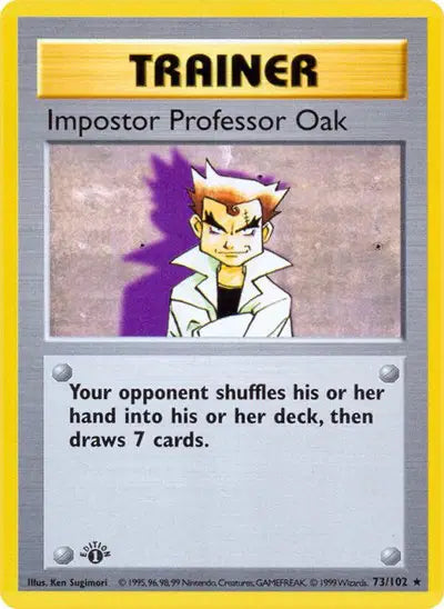 Imposter Professor Oak - 73/102 - 1st Edittion - Base Set