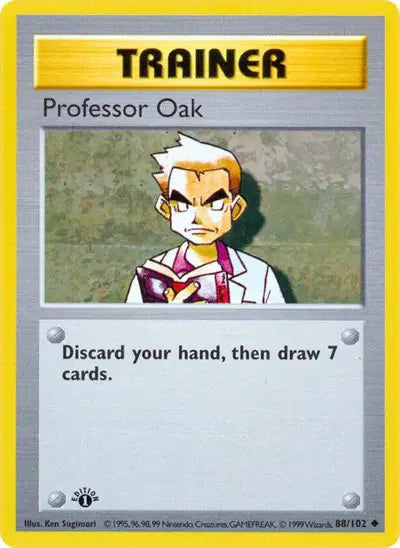 Professor Oak - 88/102 - 1st Edittion - Base Set