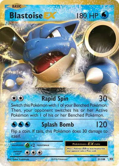 Blastoise EX - 21/108 - Evolutions