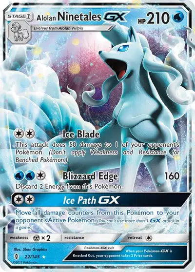 Alolan Ninetales GX - 22/145 - Guardians Rising