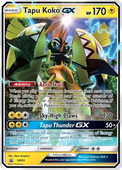 Tapu Koko GX - SM33 - Sun & Moon Promo
