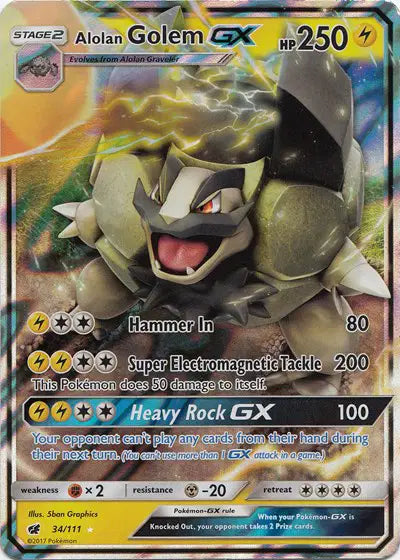 Alolan Golem GX - 34/111 - Crimson Invasion