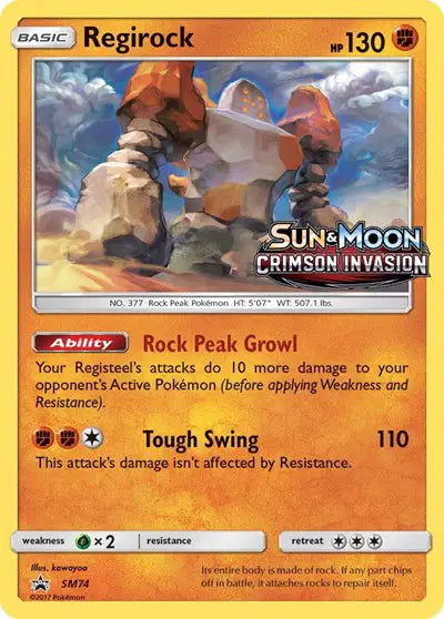 Regirock - SM74 - Sun & Moon Promo
