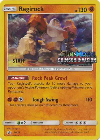 Regirock - SM74 - Staff - Sun & Moon Promo