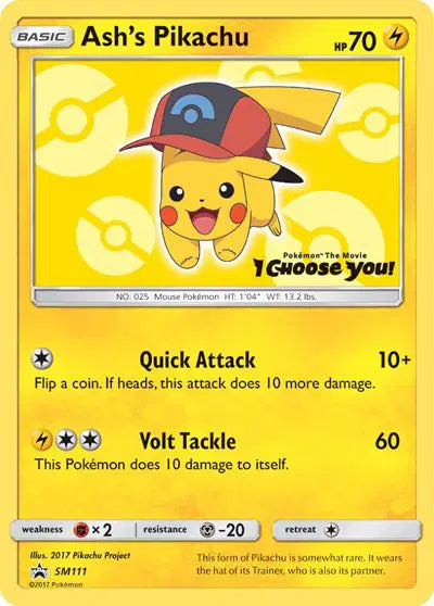 Ash's Pikachu - SM111 - Sun & Moon Promo