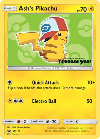 Ash's Pikachu - SM112 - Sun & Moon Promo