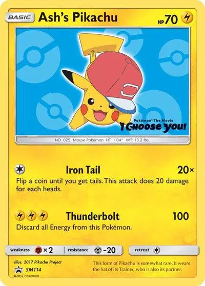 Ash's Pikachu - SM114 - Sun & Moon Promo