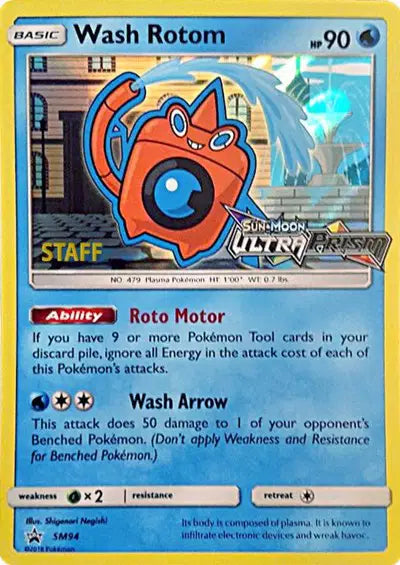 Wash Rotom - SM94 - Staff - Sun & Moon Promo