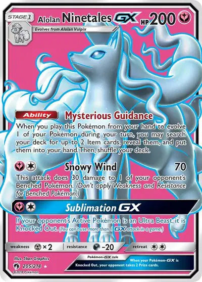 Alolan Ninetales GX - 205/214 - Lost Thunder