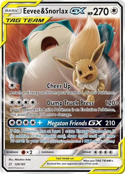 Eevee & Snorlax GX - 120/181 - Tag Team - Team Up